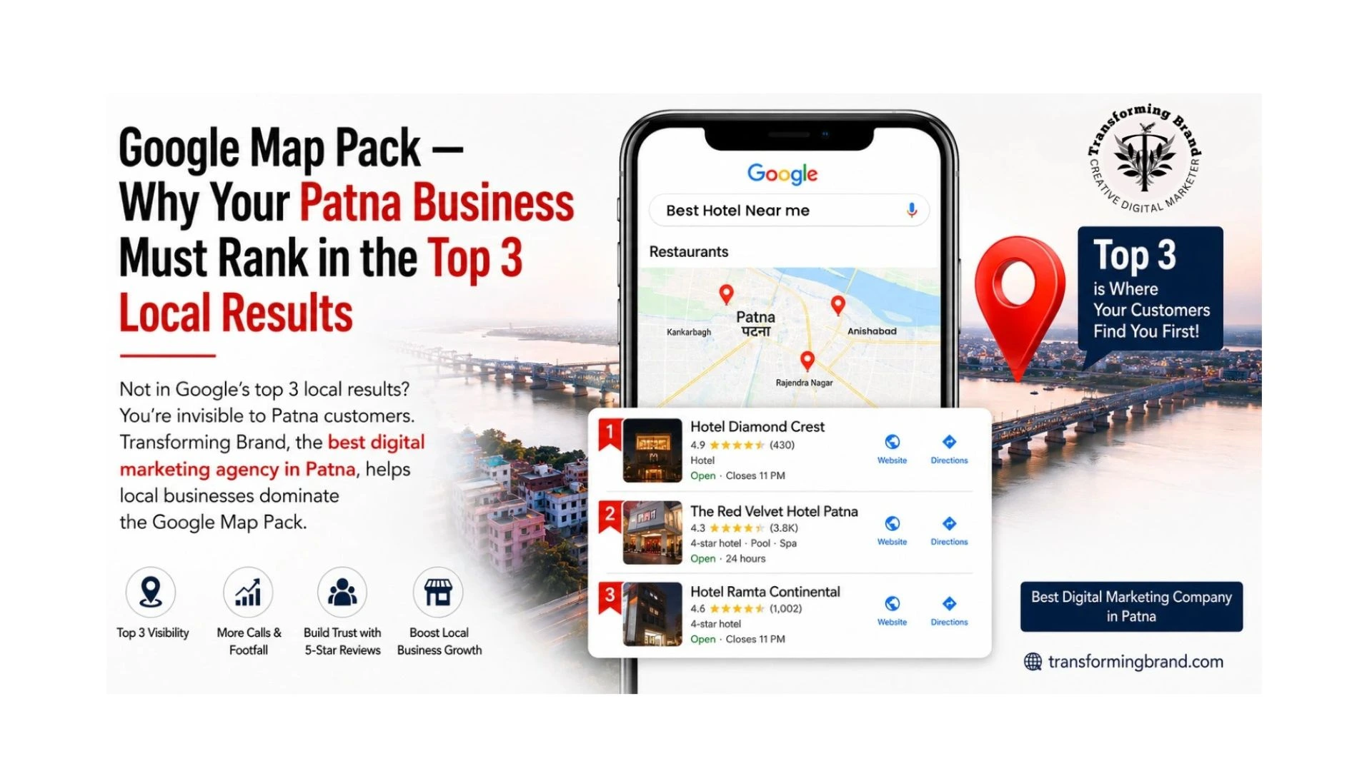 Google Map Pack — Why Your Patna Business Must Rank in the Top 3 Local Results